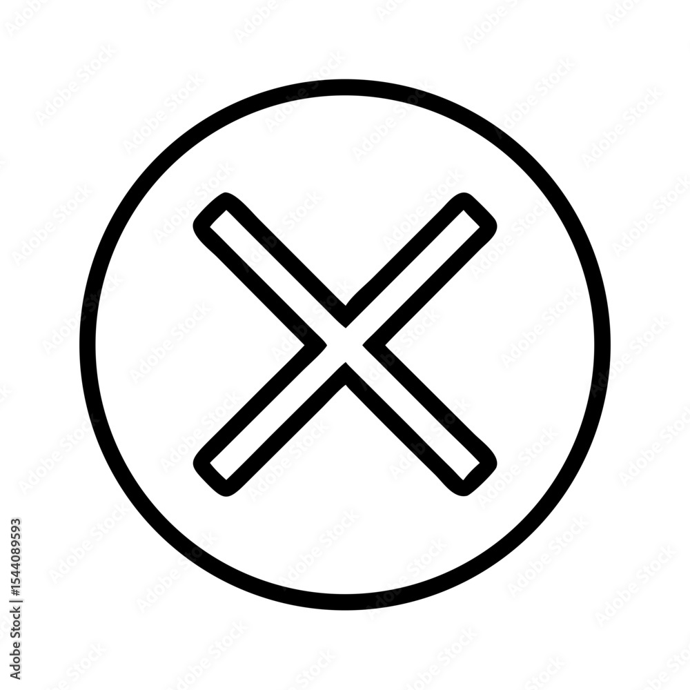 Poster cross mark icon vector illustration in circle shape design for delete remove or close button symbol 