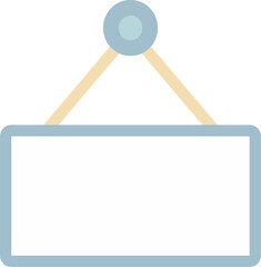 blank notice signboard board hanging on nail illustration. Fit for information announcement or advertisement.