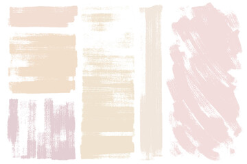 Brush strokes vector. Set of text boxes. Paintbrush collection. Nude colors artistic design elements. Painted rectangular shapes as brush backgrounds.