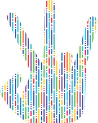 colored hand, hand gesture, hand colored in abstract and lgbt style, palm icon