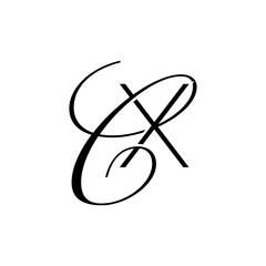 initial letter x with c script logo