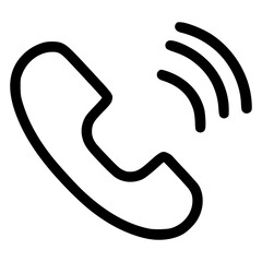 Telephone icon with ringing signal in vector style design