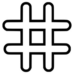 Fototapeta premium Simple vector illustration of a hashtag on white background