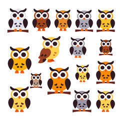 Fototapeta premium Cute Cartoon Owl Illustration-Colorful Owl Vector Image-Owl Clipart for Kids-Owl Design-Owl Pattern-Whimsical Owl Art-Owl Background-Owls on Branches