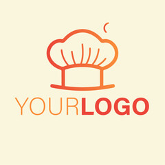 Fototapeta premium A simple orange gradient chef hat logo design
