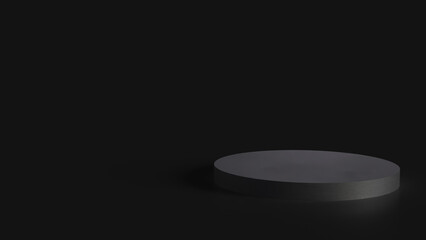 The Black podium for Advertising or present concept 3d Rendering.