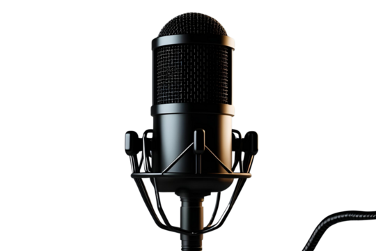 microphone isolated on transparent  background