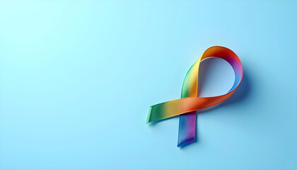 Rainbow awareness ribbon symbolizing autism ADHD neurodiversity pride inclusion and cognitive individuality