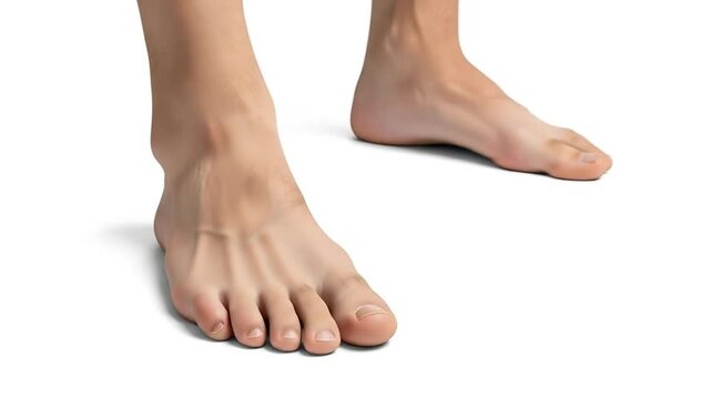 Close-up of a pair of human feet. 