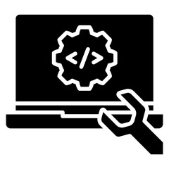 Hyperparameter glyph icon, use for machine learning, education, technology industry, UI, UX kit, app and web development, digital or print.