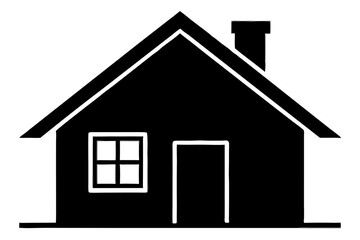 Black Silhouette House Icon Simple Home Symbol vector 2