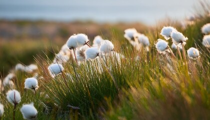 spring german cotton grass close up