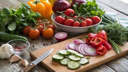 Vibrant Fresh Vegetables Ready for Cooking A Colorful Harvest