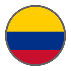 Fototapeta premium round flag of Colombia country on white background vector Vector round flag