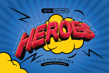 Comic Red Heroes Text Effect
