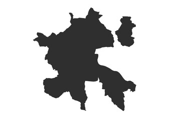 Fototapeta premium Black silhouette of the Žilina city area. Minimalist vector illustration, ideal for graphic design or iconography.