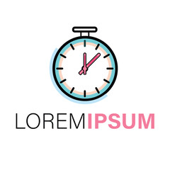 A simple clock icon design, isolated on white background