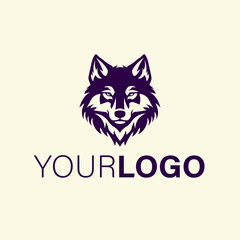 A stylized wolf head logo design, isolated on white background