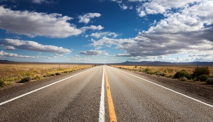 Fototapeta premium expansive open road with cloudy blue sky