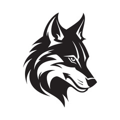 Stylized wolf head isolated on white background