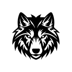 Stylized wolf head isolated on white background