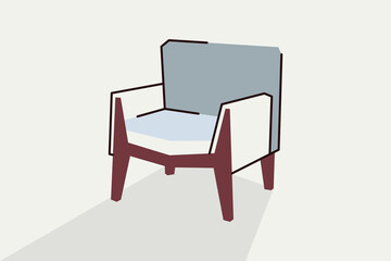 Chair design. Armchair Furniture for Home Interior minimalist vector design