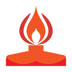 Abstract Red Orange Pentecost Flame Symbol Design Graphic Illustration fire