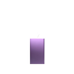 Purple Square Candle, Unlit, Wick, Dark Background, Simple, Minimalist, Single, Object, Isolated, 3D