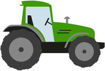 tractor side view isolated illustration