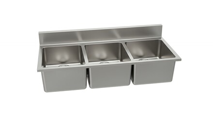 Triple stainless steel commercial sinks