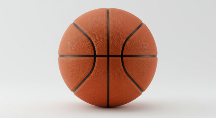 Fototapeta premium Basketball isolated on white, textured and vibrant, ideal for team sport and athletic stock photos.