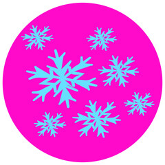 Beautiful and unique pink and purple snowflakes, bringing winter elegance. Perfect for backgrounds, patterns, or holiday designs. Create a magical atmosphere with these stunning snow elements.