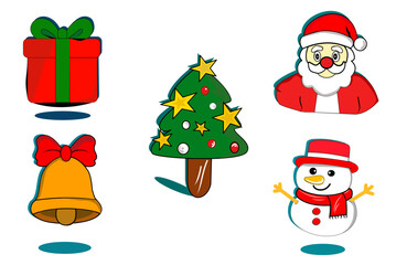 Complete Christmas icon set: gifts, bells, trees, Santa. Everything you need for perfect holiday designs. Bring the Christmas spirit into every project with this versatile collection.