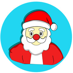 Friendly Santa Claus illustration with a warm smile, ready to bring Christmas joy. Ideal for seasonal designs, holiday cards, and promotional materials. Capture the essence of Christmas magic