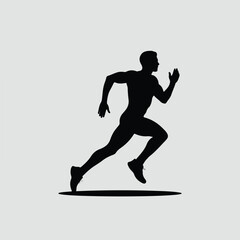 Fototapeta premium Running man silhouette isolated on white background