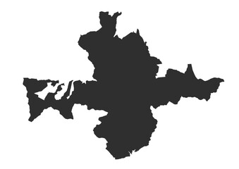 Black silhouette of the Banská Bystrica city area. Minimalist vector illustration, ideal for graphic design or iconography.