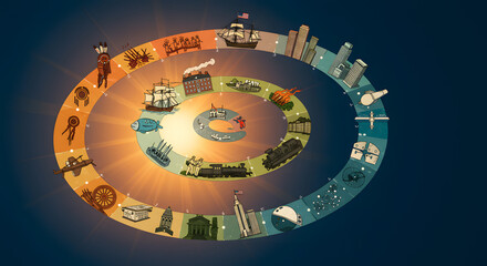 Spiral Timeline of Human History A Visual Journey Through Key Inventions and Events