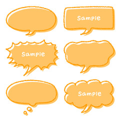 クレヨン素材　手描きのふきだしセット