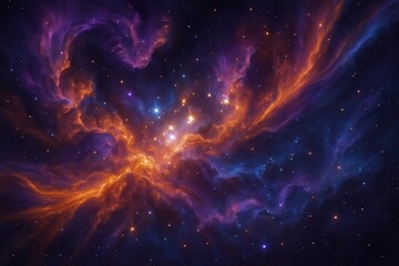 Fototapeta premium Spectacular cosmic nebula explosion with brilliant colors and stardust particles