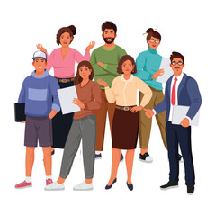 Obraz premium People character standing collection, employee character collection