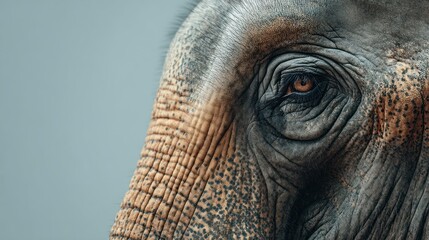 Aged Elephant Eye Close Up, Detailed Skin Texture