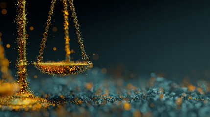 Digital scales of justice glowing on a futuristic digital background, symbolizing fairness, law, and balance in the age of technology. Perfect for legal tech, justice, and innovation themes.

