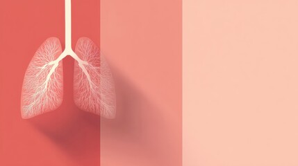 Minimalist X-Ray Style Design Featuring an Outline of Lungs on a Clean Background