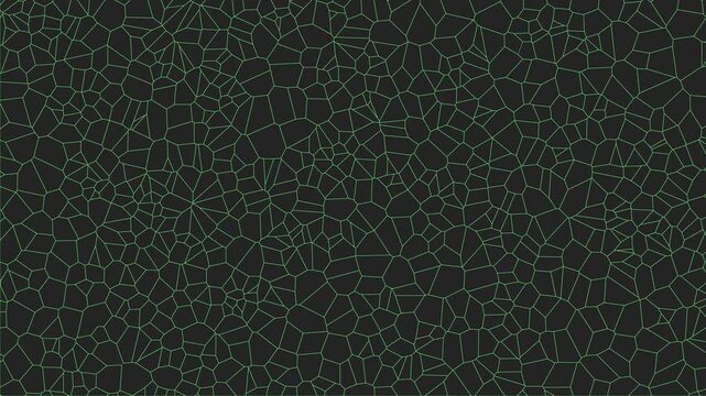 In the image, a dark green jagged pattern on a black backdrop resembles a rocky terrain. The irregular shapes spread randomly, creating a rough and textured visual