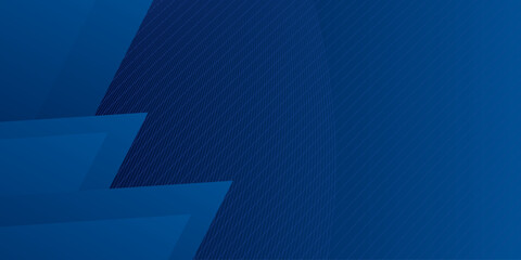 Blue abstract background with geometric arrows and modern digital design elements. The texture of fine lines extends across the top right, adding depth.