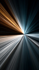 Dynamic light streaks create a vibrant, futuristic background symbolizing technology and innovation. Digital art concept highlights speed, connectivity, and modern digital transformation in a sleek de