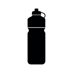 Minimal silhouette vector of a water bottle on a white background. Perfect for hydration icons, fitness apps, eco-friendly products, packaging design, and lifestyle branding.

