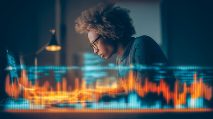 Investor reviewing financial data online