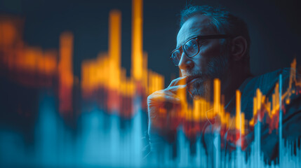 Investor using digital tools for analysis