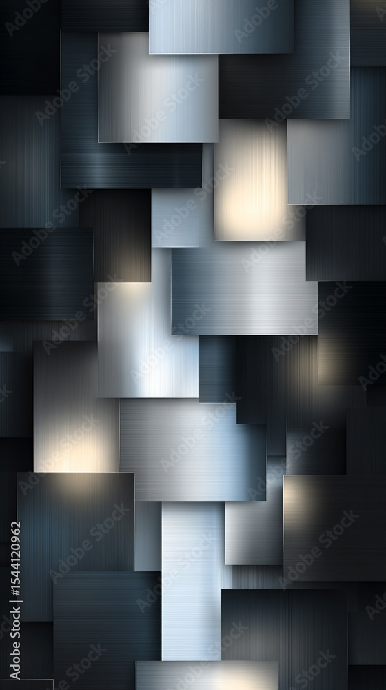 Poster abstract silver technology background with horizontal lines and blocks. digital network design symbo